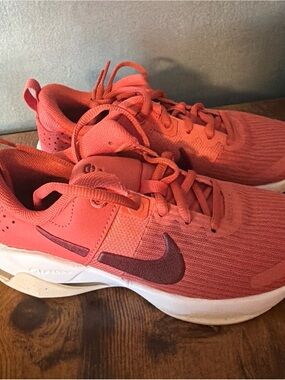 Nike Kids Coral-Red Lace-Up Sneakers